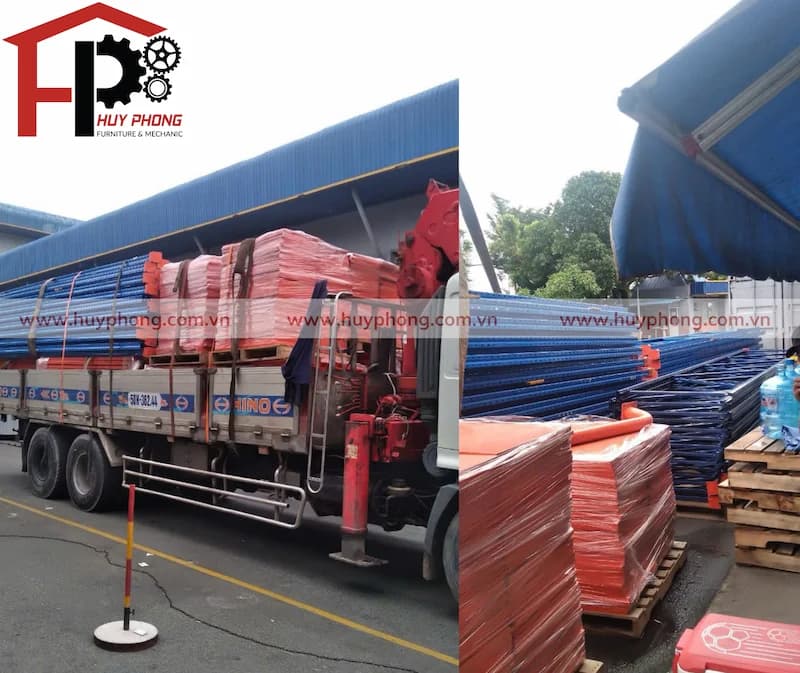 Quá trình vận chuyển kệ qua kho mới