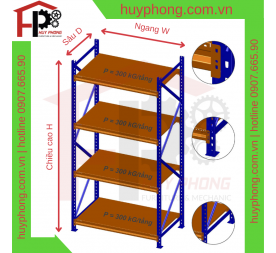 KỆ TRUNG TẢI - MEDIUM RACK (W1200xH1800xD400)