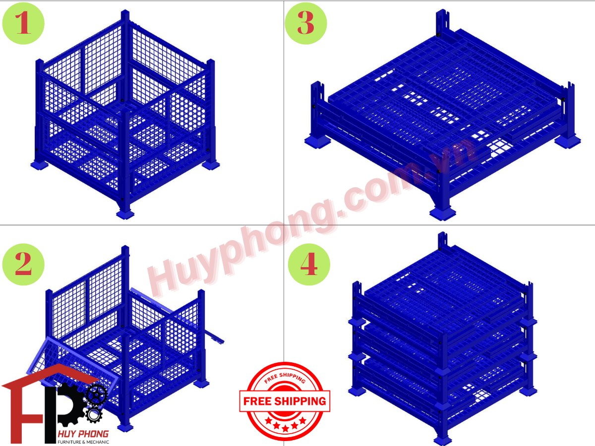 PALLET LƯỚI XẾP CHỒNG